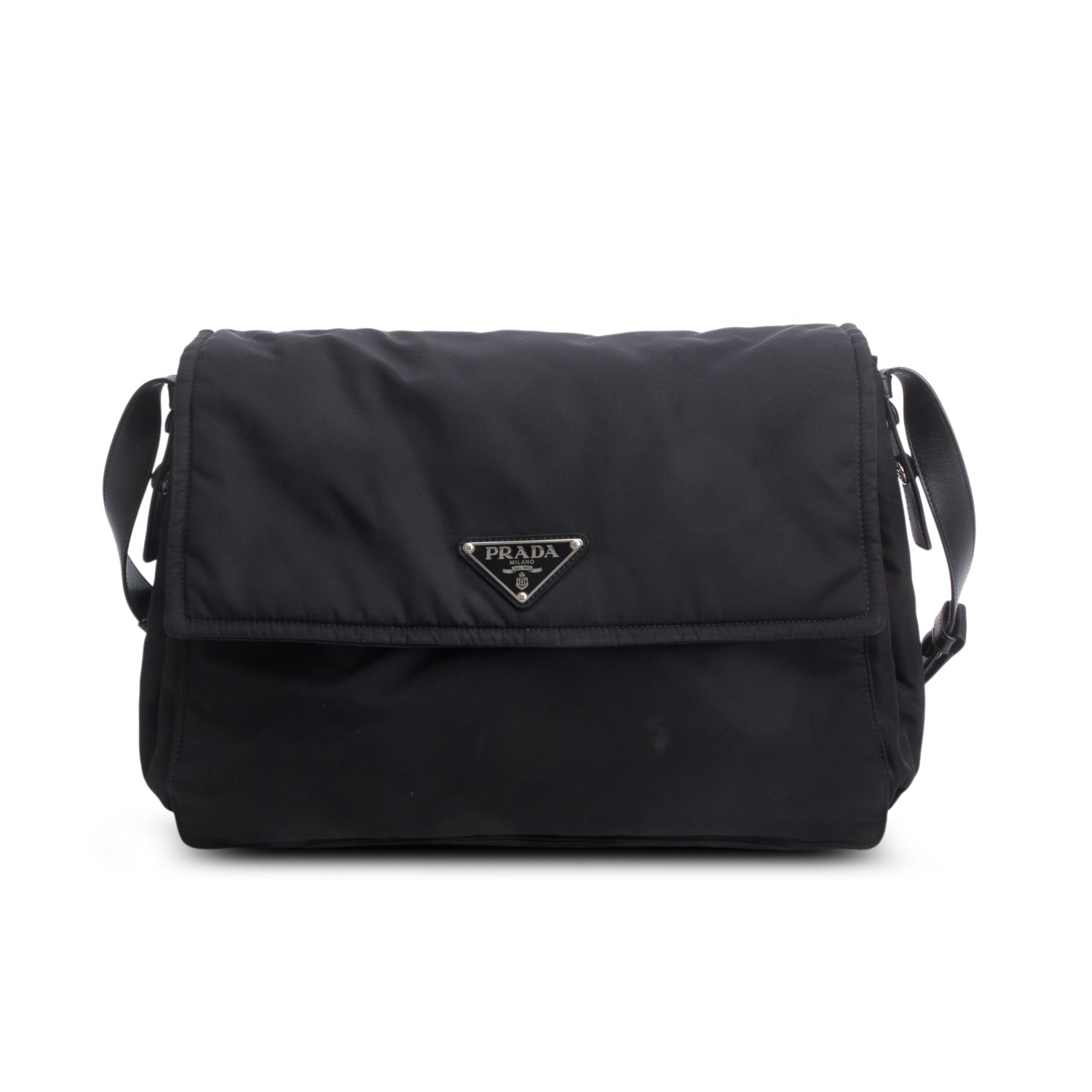 Prada Black Padded Re-Nylon Medium Traveler Bag