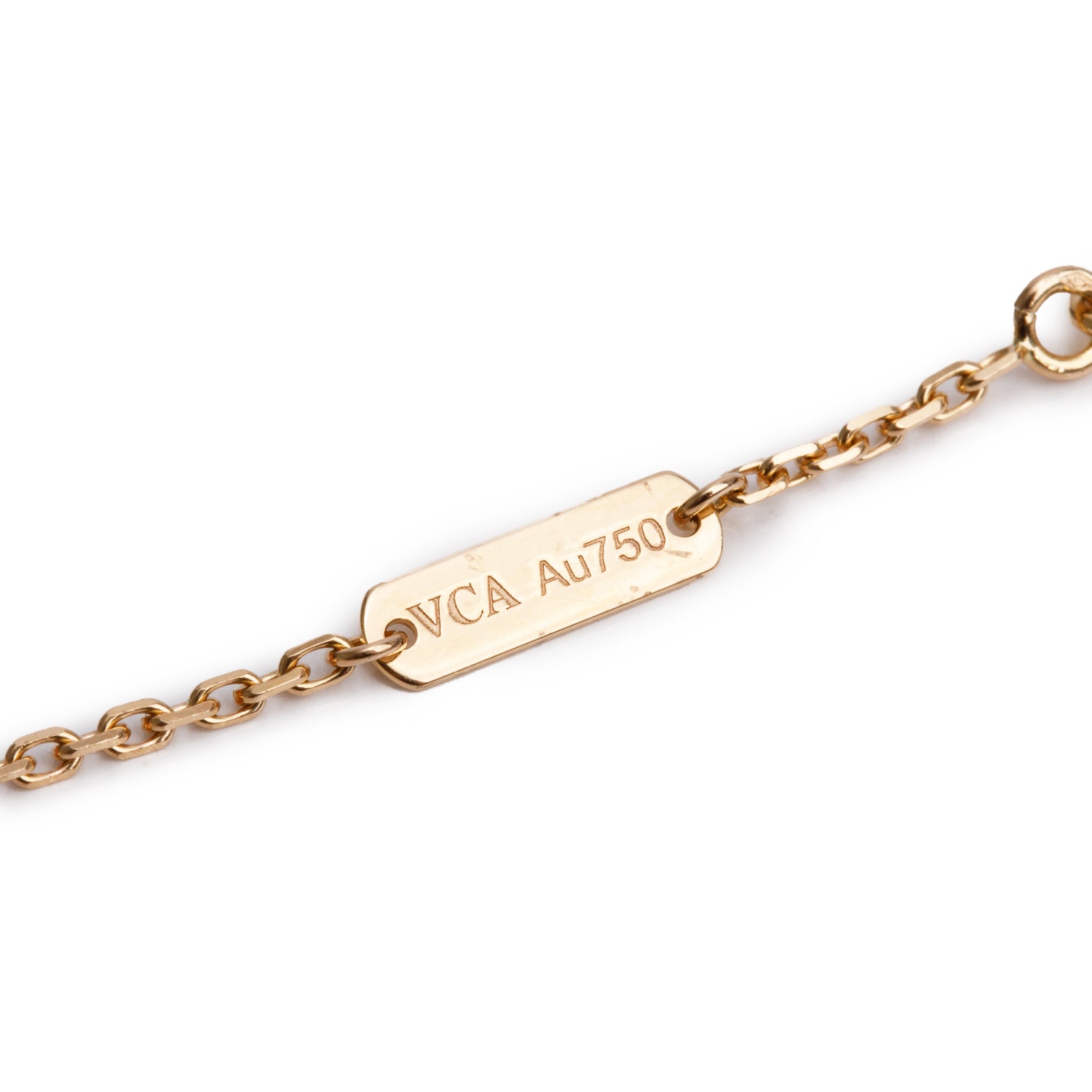 Van Cleef & Arpels 2022 18k Rose Gold Grey Mother of Pearl Vintage Alhambra Pendant Necklace w/ Box & Receipt