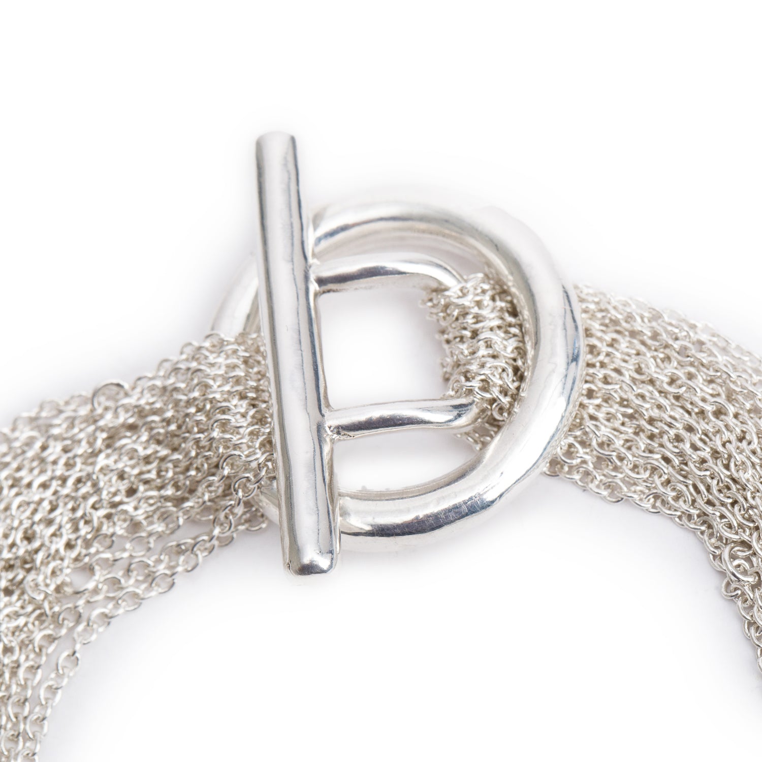Tiffany & Co. Sterling Silver Mesh Heart Multistrand Toggle Bracelet