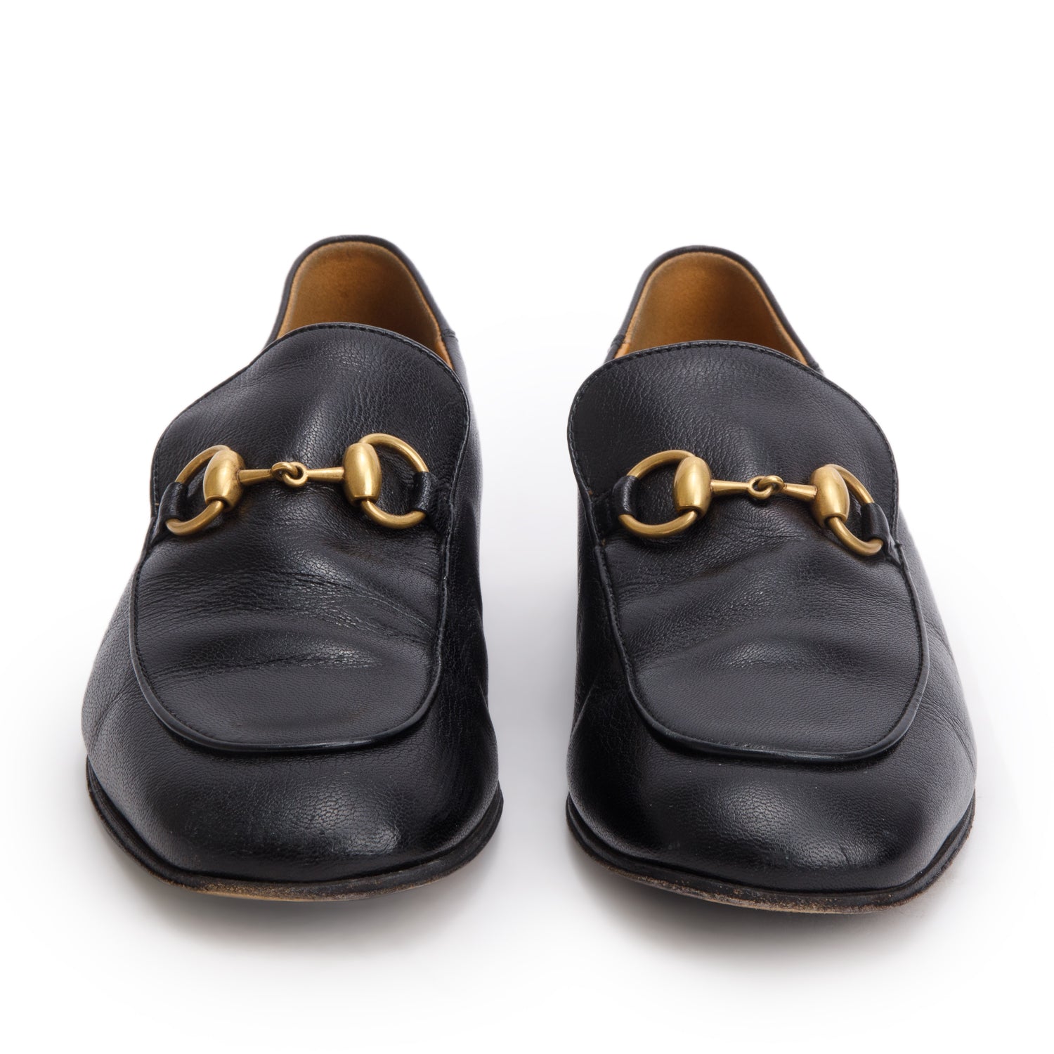 Gucci Black Calfskin Brixton Horsebit Loafers, Women's Size 38