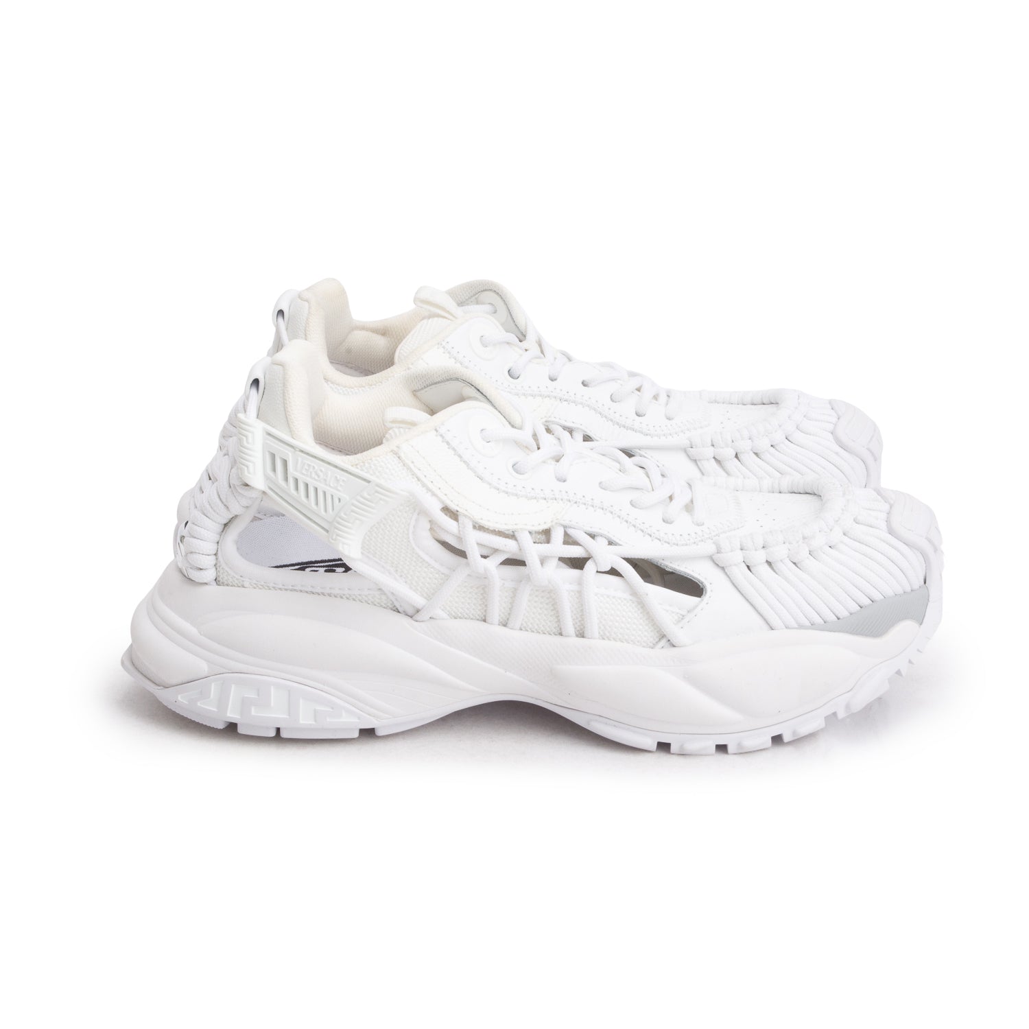 Versace White Calf Leather Mercury M_VS_01 Sneakers, Women's Size 8