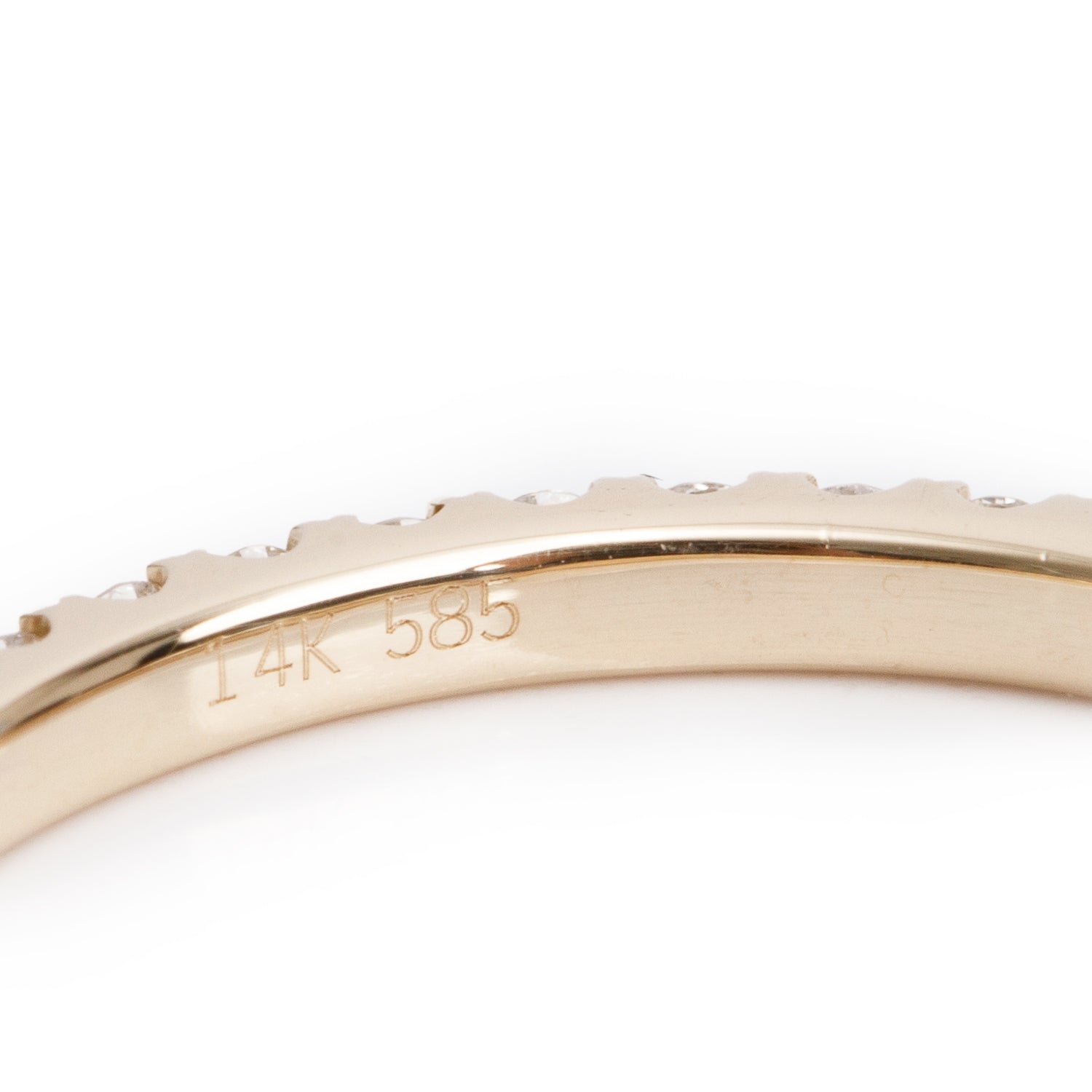 18k Yellow Gold Diamond Eternity Band Ring, Size 7