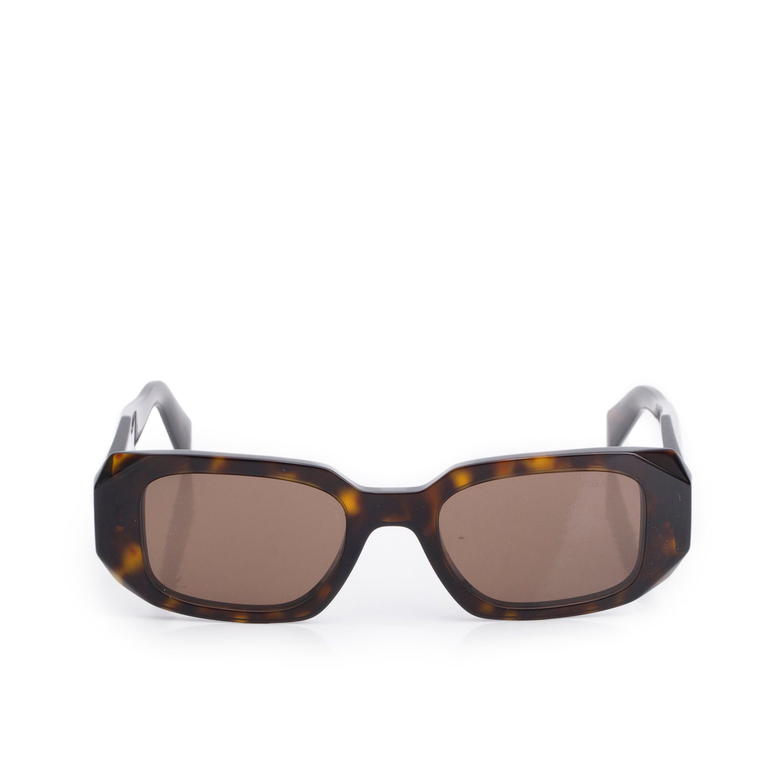 Prada SPR17W Brown Havana Acetate Symbole Sunglasses w/ Case