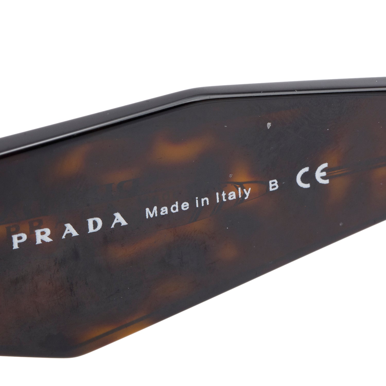 Prada SPR17W Brown Havana Acetate Symbole Sunglasses w/ Case