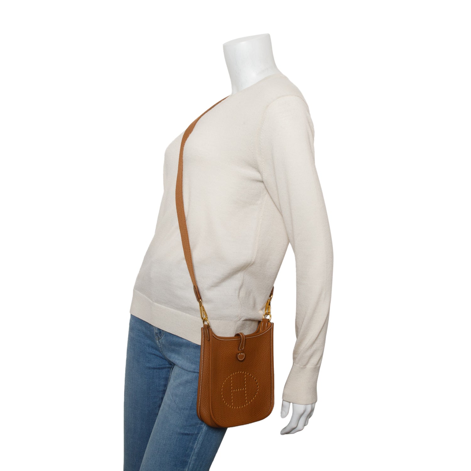 Hermes 2024 Gold Taurillon Clemence Amazone Evelyne TPM 16