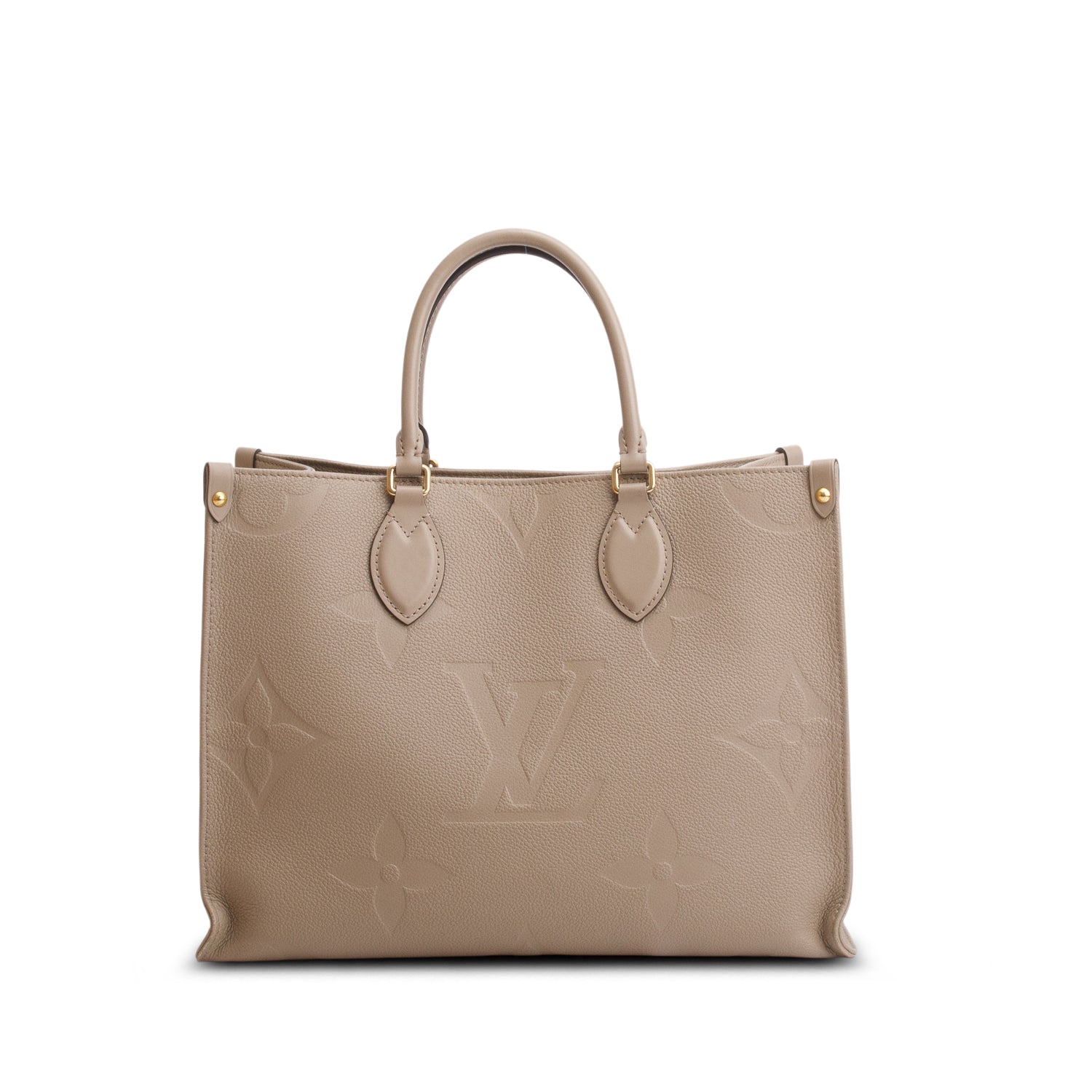 Louis Vuitton Turtledove Monogram Empreinte Giant OnTheGo MM w/ Box