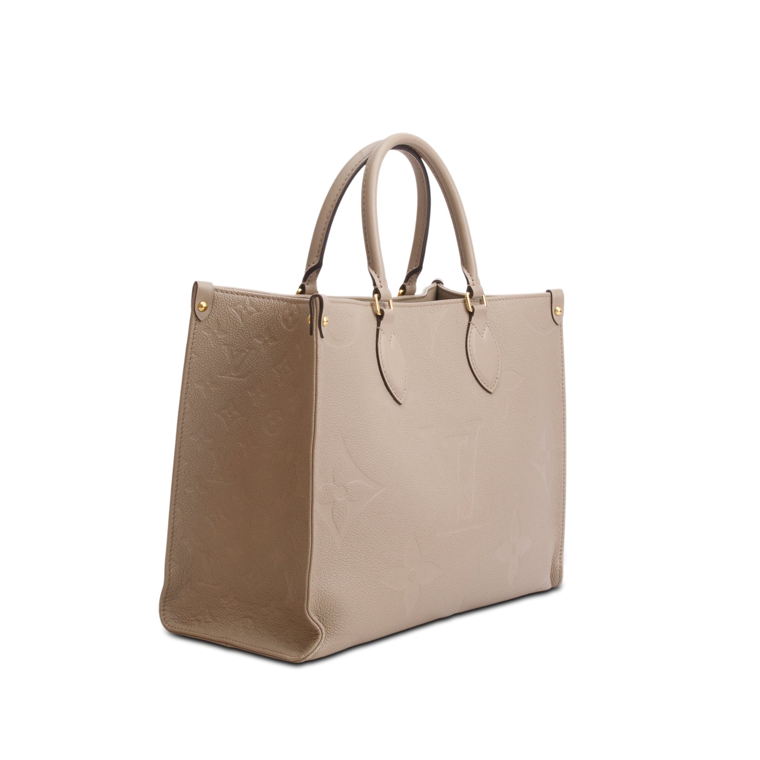 Louis Vuitton Turtledove Monogram Empreinte Giant OnTheGo MM w/ Box