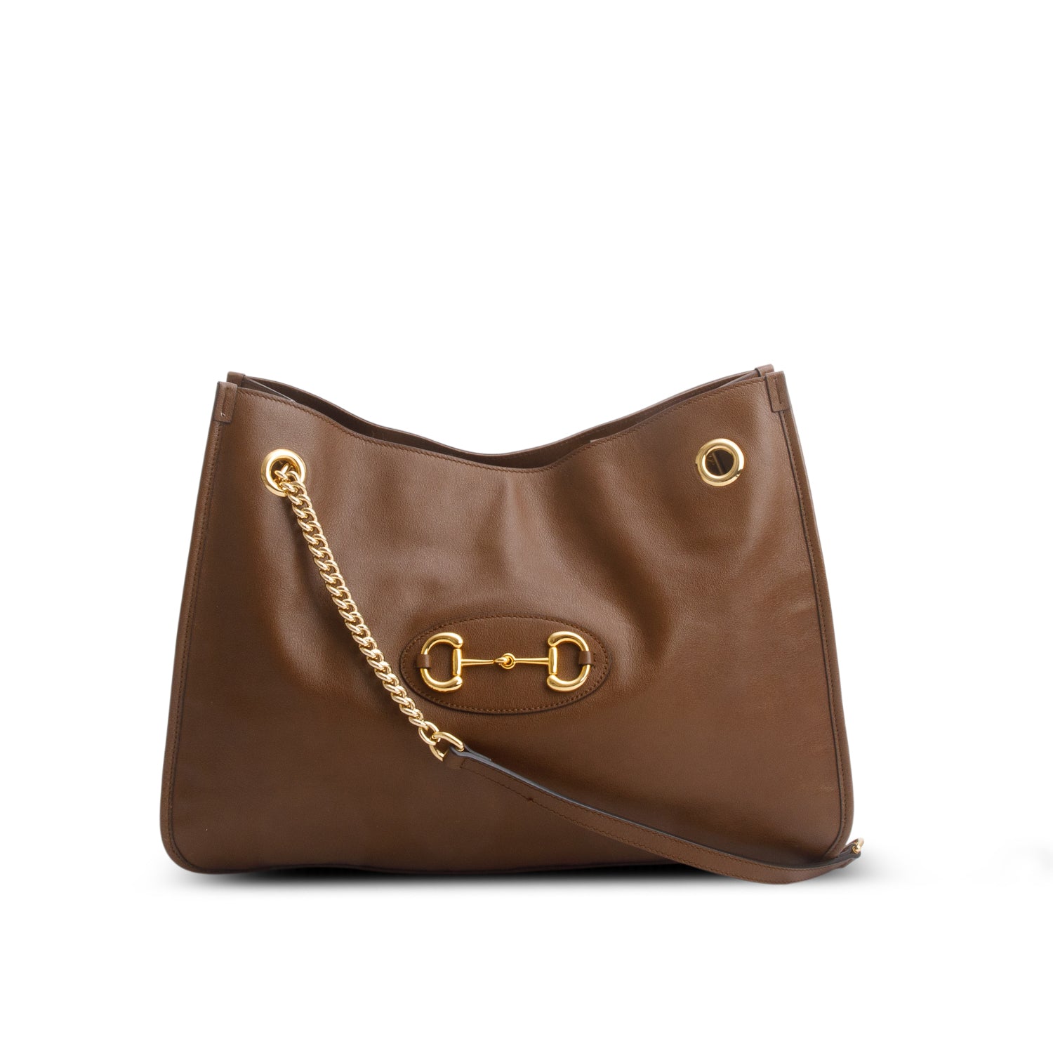 Gucci Brown New Sakai Calfskin Lux Horsebit 1955 Tote Bag