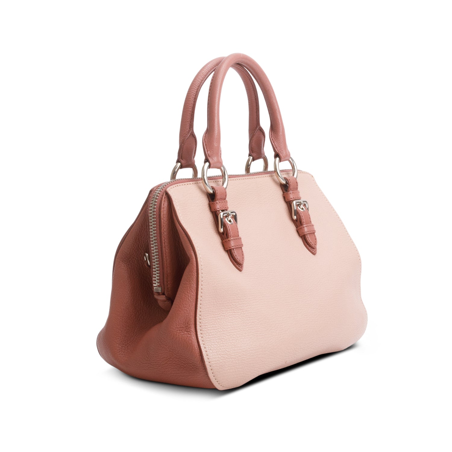 Miu Miu Pink Bi-Color Madras Leather Doctor Bag w/ Strap
