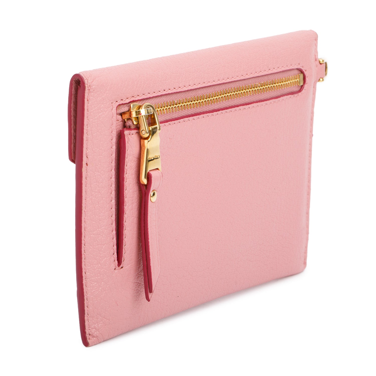 Miu Miu Pink Madras Love Envelope Wristlet Pouch