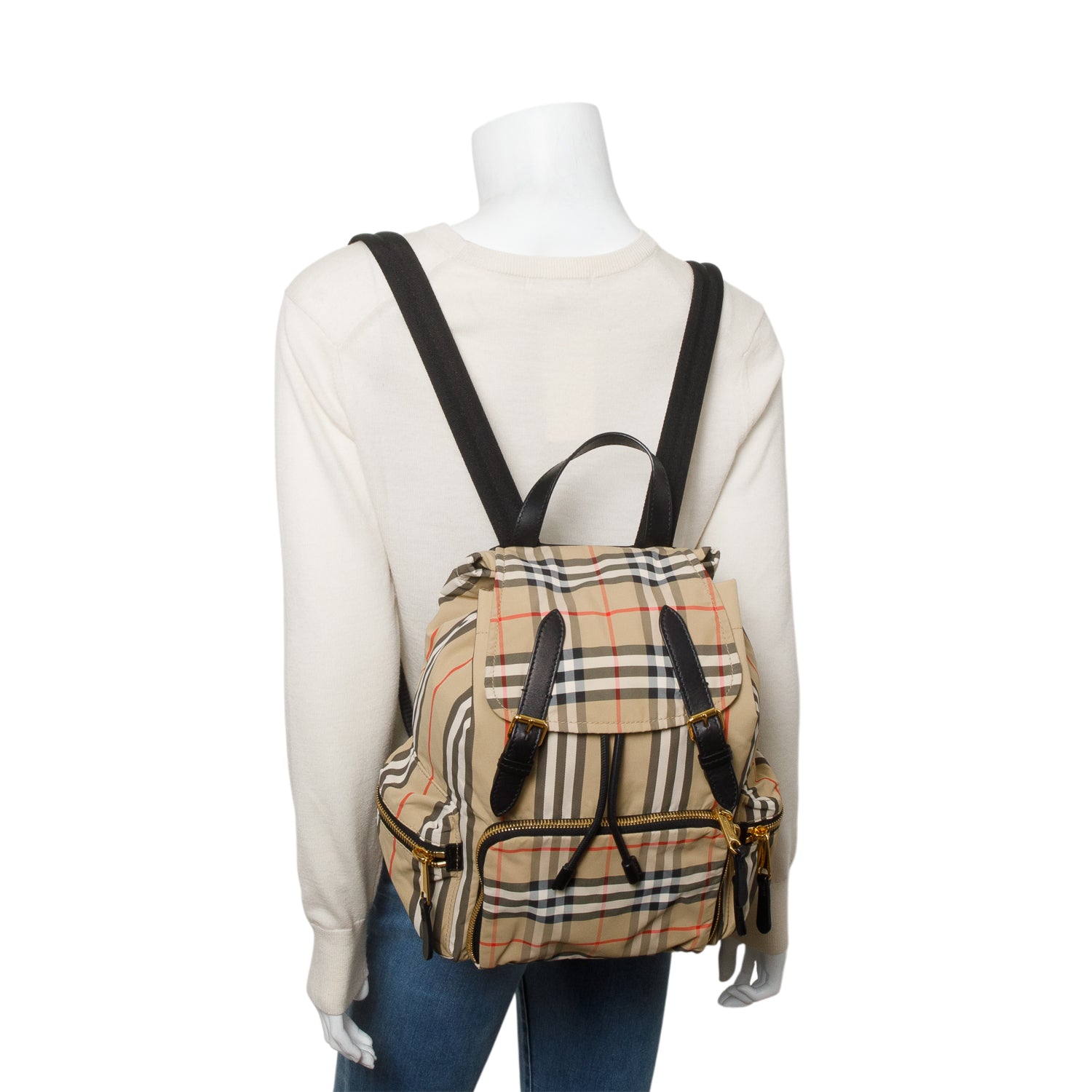 Burberry Check Nylon Rucksack Backpack