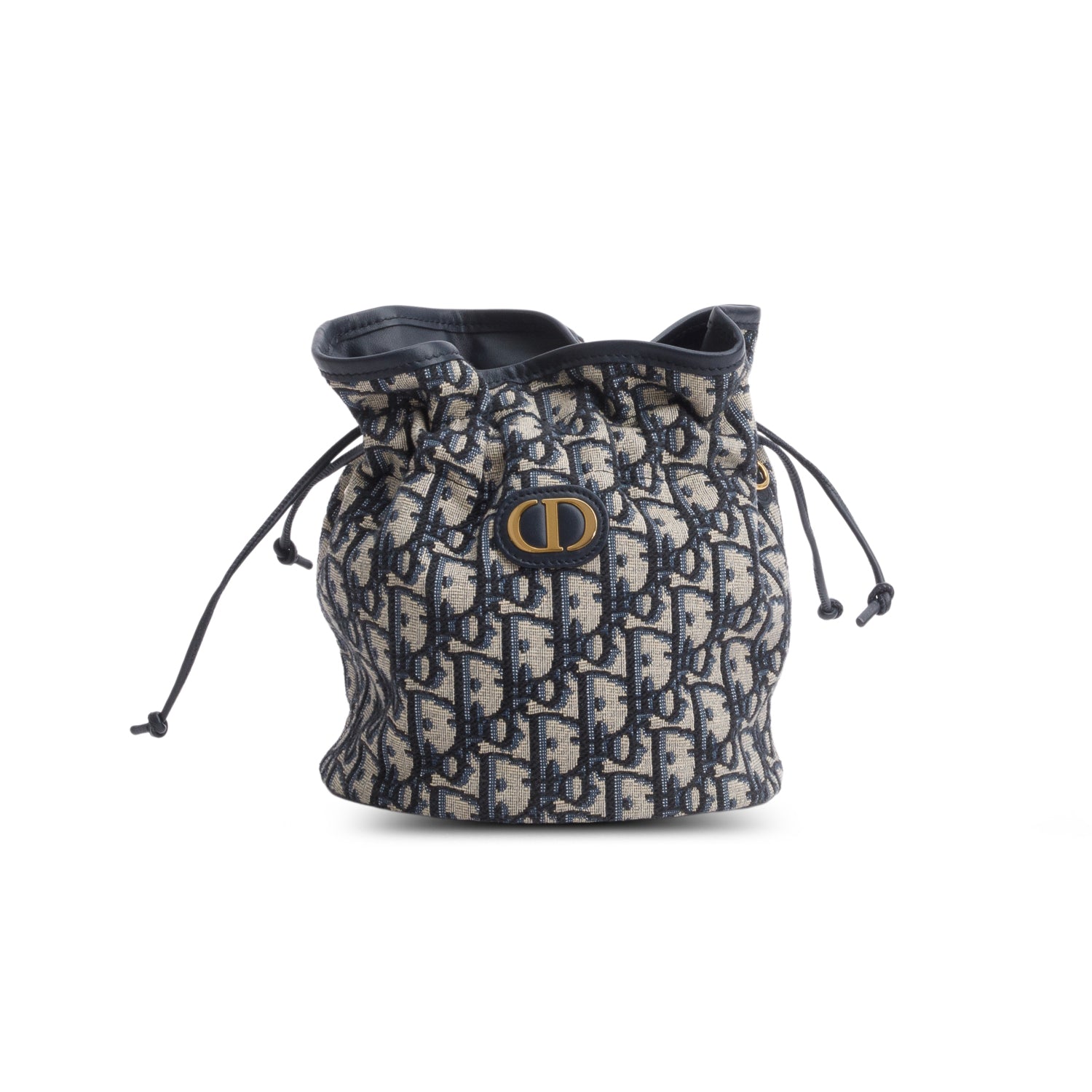 Christian Dior 2024 Blue Oblique 30 Montaigne Mini Bucket Bag w/ Strap