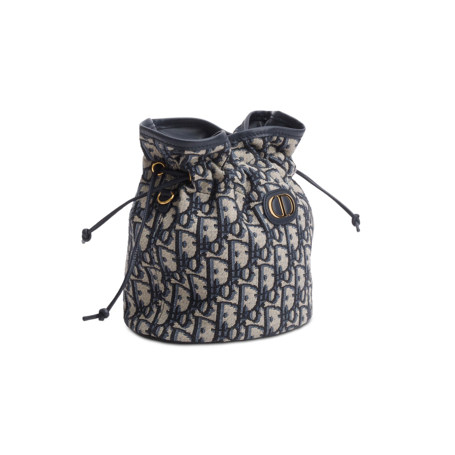 Christian Dior 2024 Blue Oblique 30 Montaigne Mini Bucket Bag w/ Strap