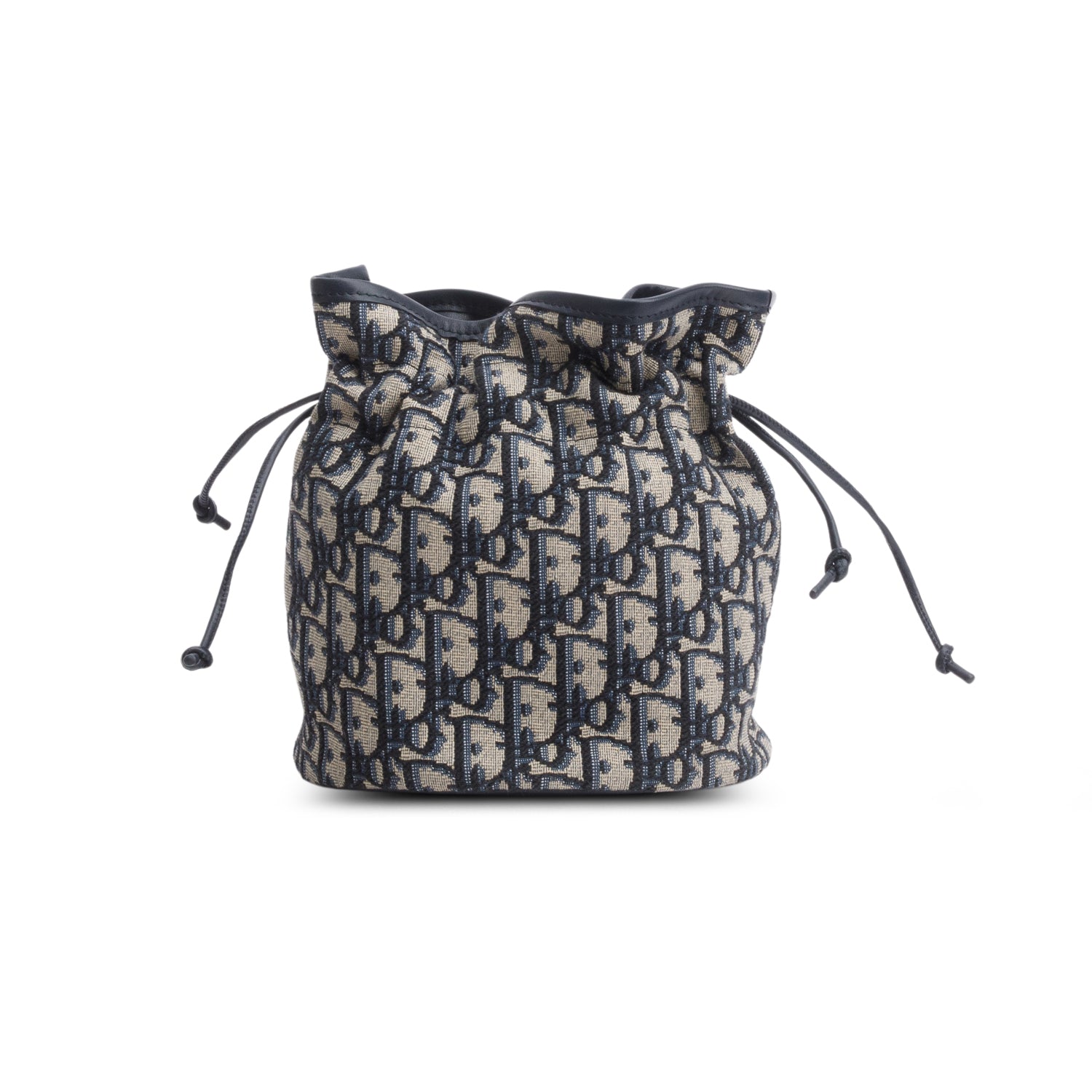 Christian Dior 2024 Blue Oblique 30 Montaigne Mini Bucket Bag w/ Strap