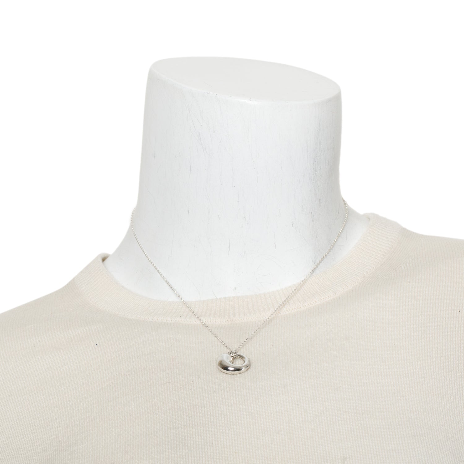 Tiffany & Co. Elsa Peretti Sterling Silver 16MM Eternal Circle Pendant Necklace
