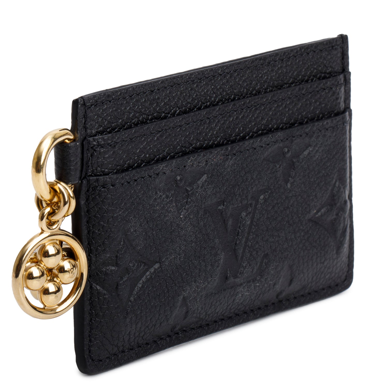 Louis Vuitton Black Monogram Empreinte Leather LV Charms Card Holder