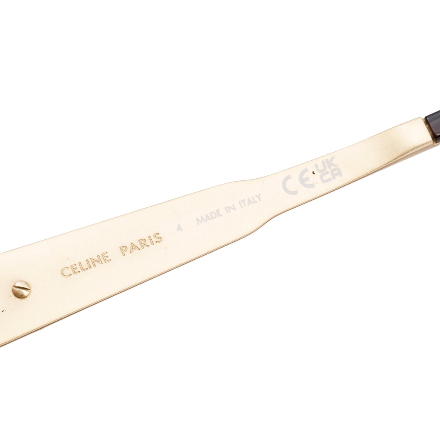 Celine CL40235U Gold Metal Oval Triomphe Sunglasses w/ Case
