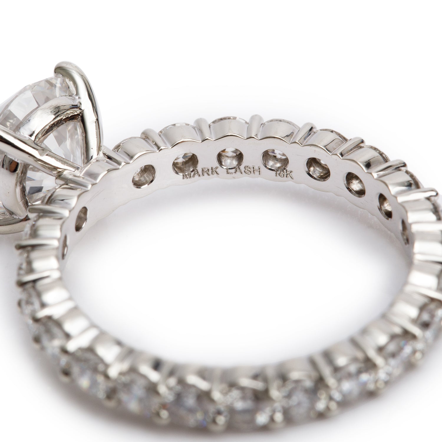 18k White Gold 1.74 ct. Round Cut Diamond Engagement Ring, Size 6