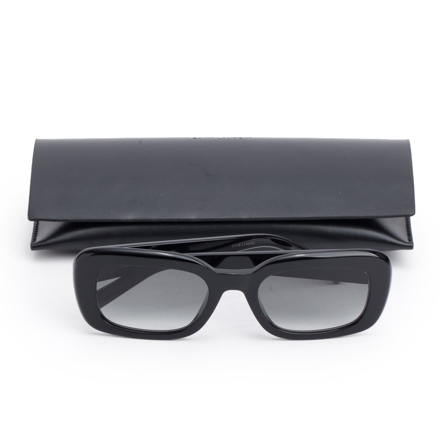Saint Laurent SL M130 Black Acetate Pillow Rectangle Sunglasses w/ Case