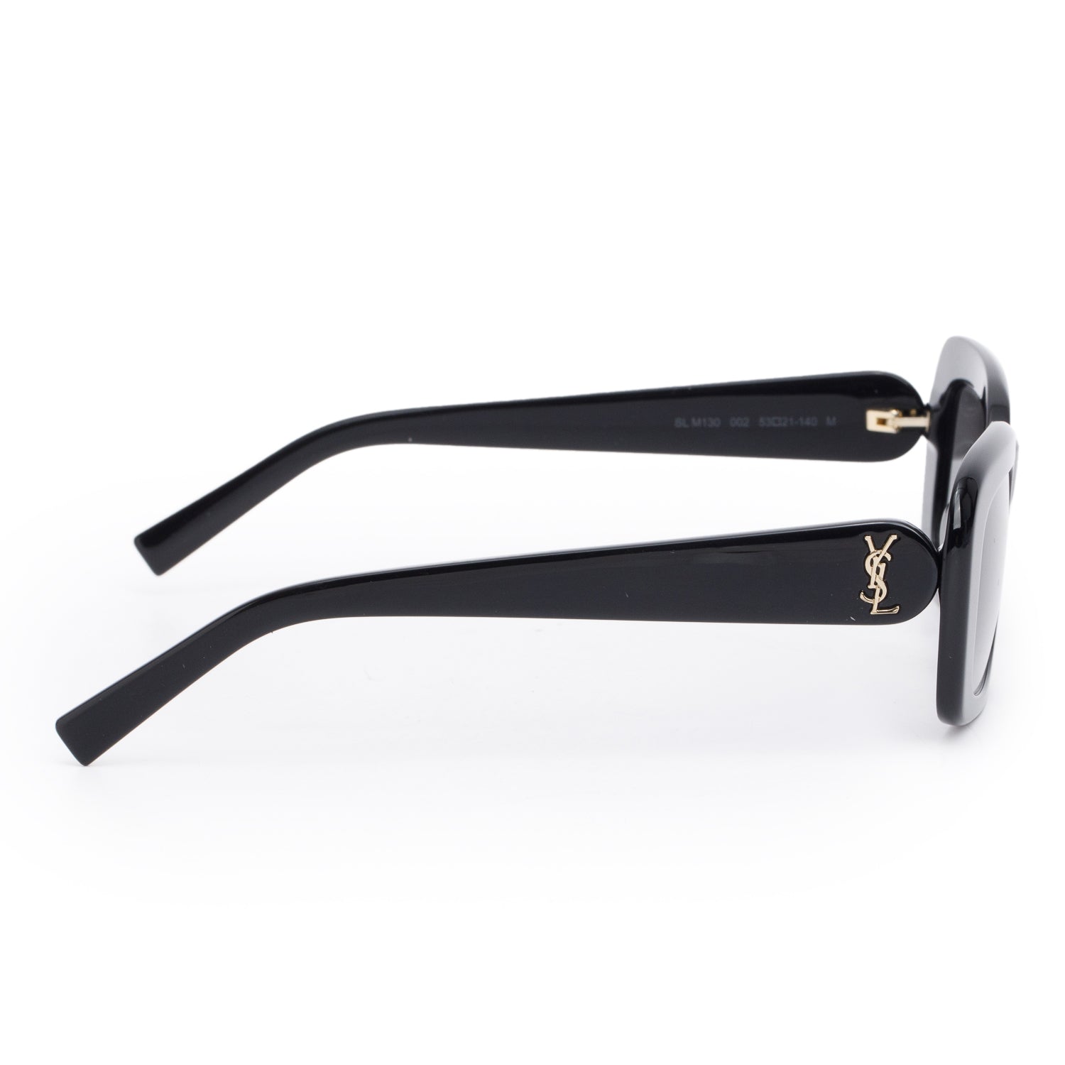 Saint Laurent SL M130 Black Acetate Pillow Rectangle Sunglasses w/ Case
