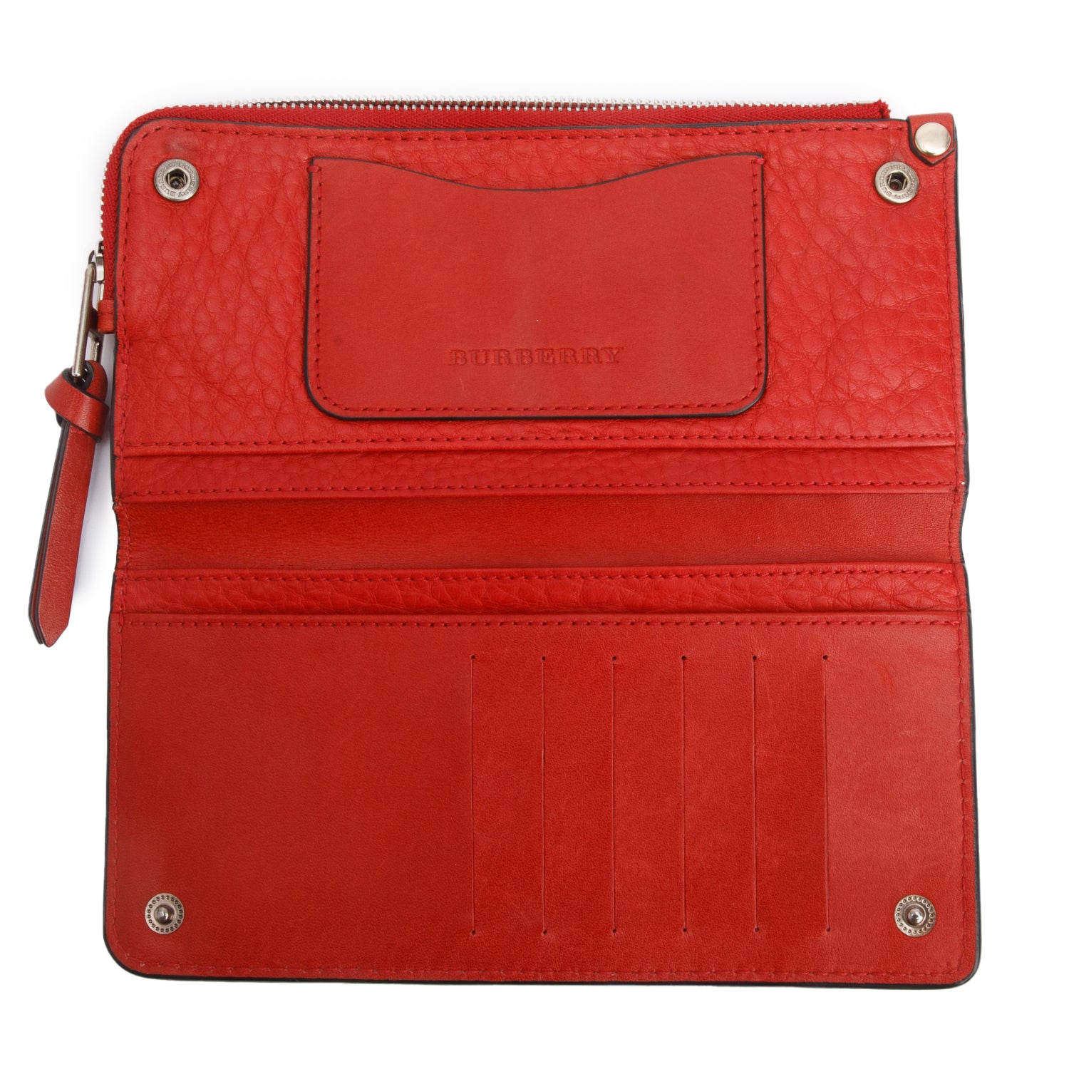 Burberry Red Leather Continental Wallet