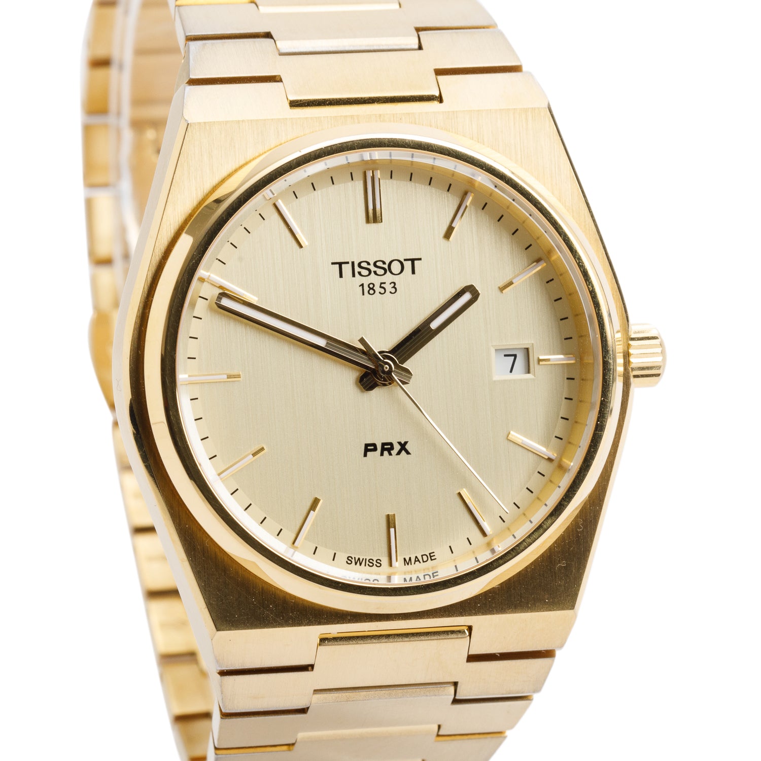Tissot 2022 Gold-Plated Stainless Steel PRX 40 MM Quartz Watch Gold Dial w/ Box & Papers