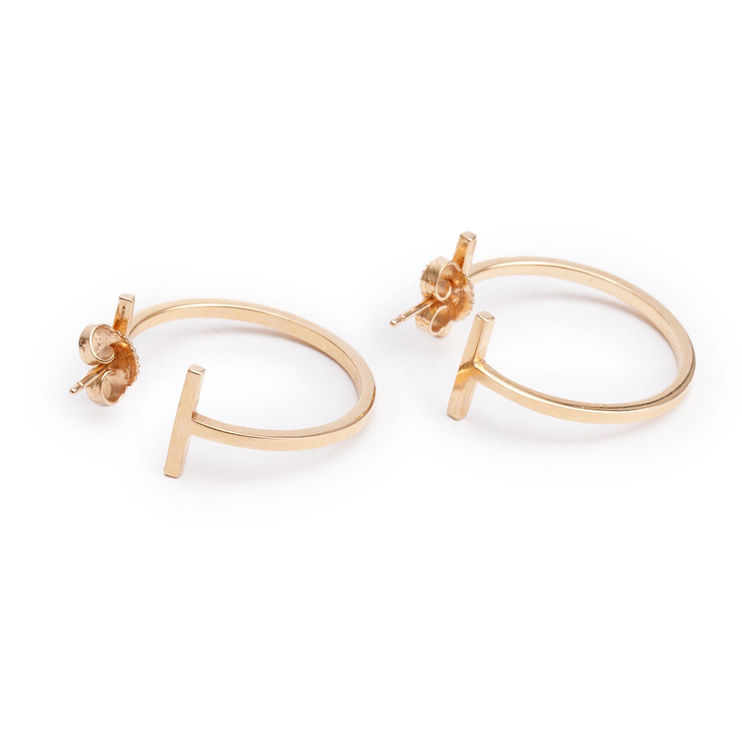 Tiffany & Co. 2025 18k Rose Gold Medium T Wire Hoop Earrings w/ Box & Receipt