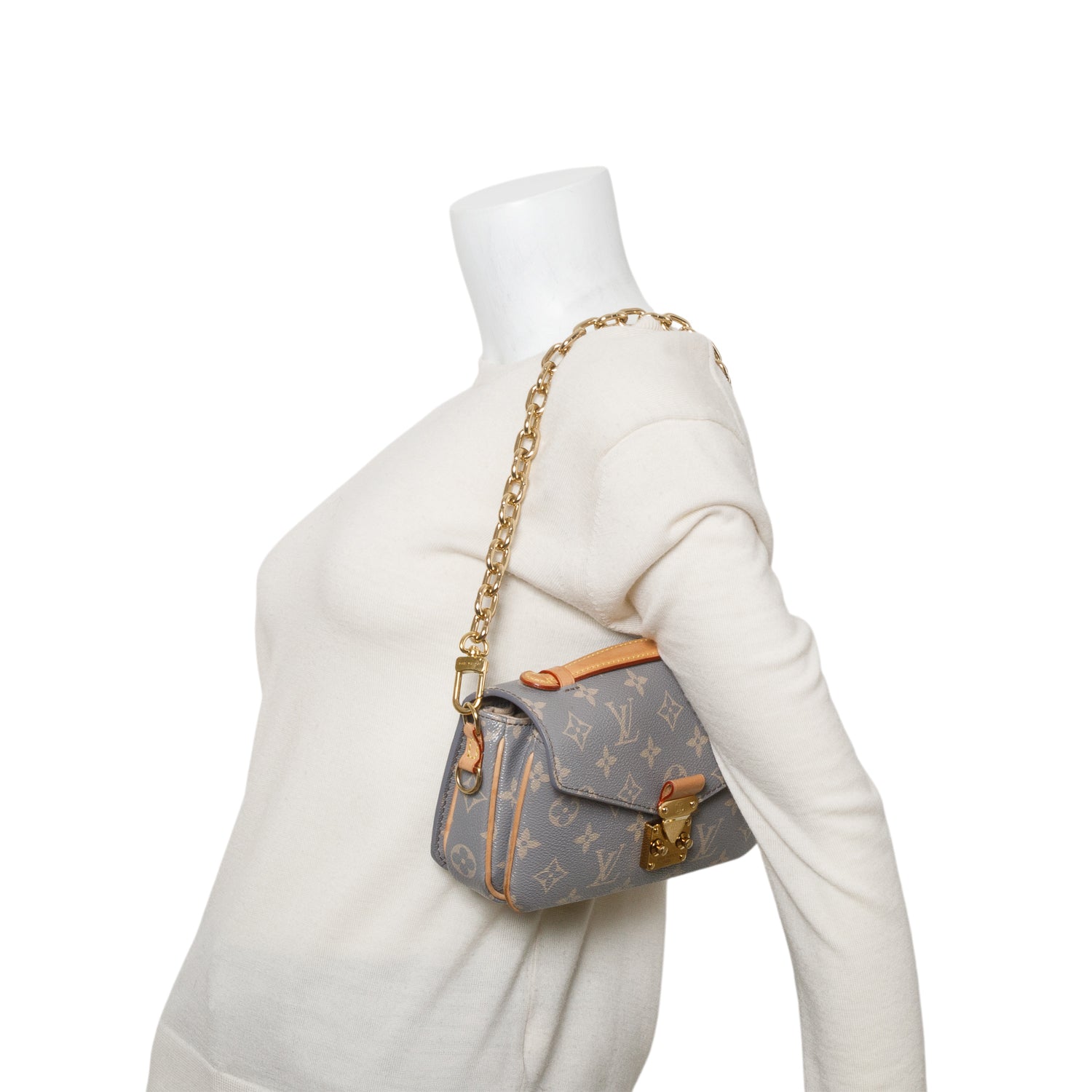 Louis Vuitton Grey Monogram Pochette Metis East West w/ Straps