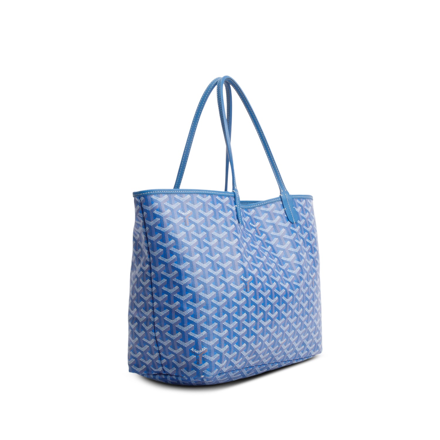 Goyard 2022 Blue Goyardine Saint Louis PM w/ Pouch
