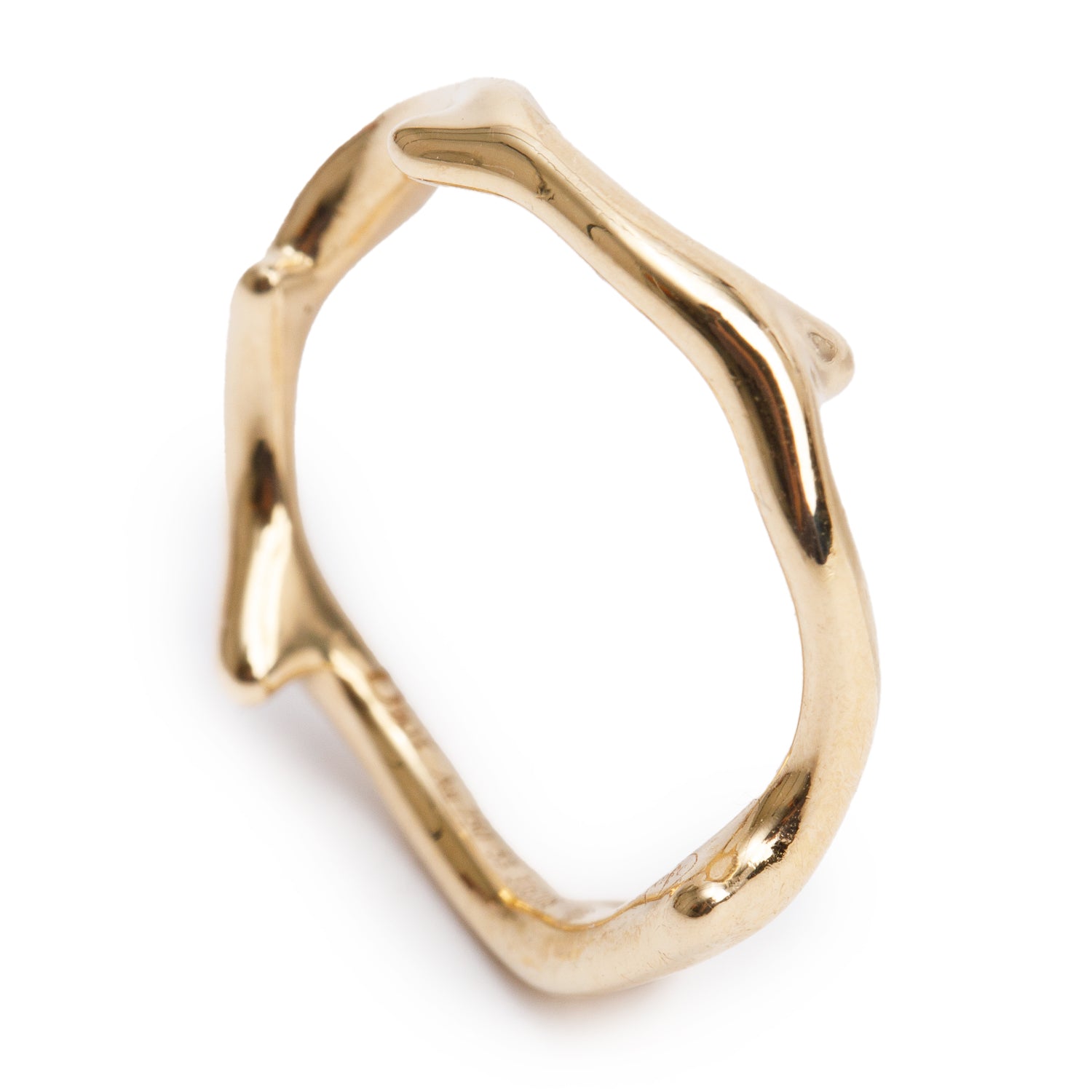 Christian Dior 18k Yellow Gold Bois De Rose Ring, Size 53 6.25