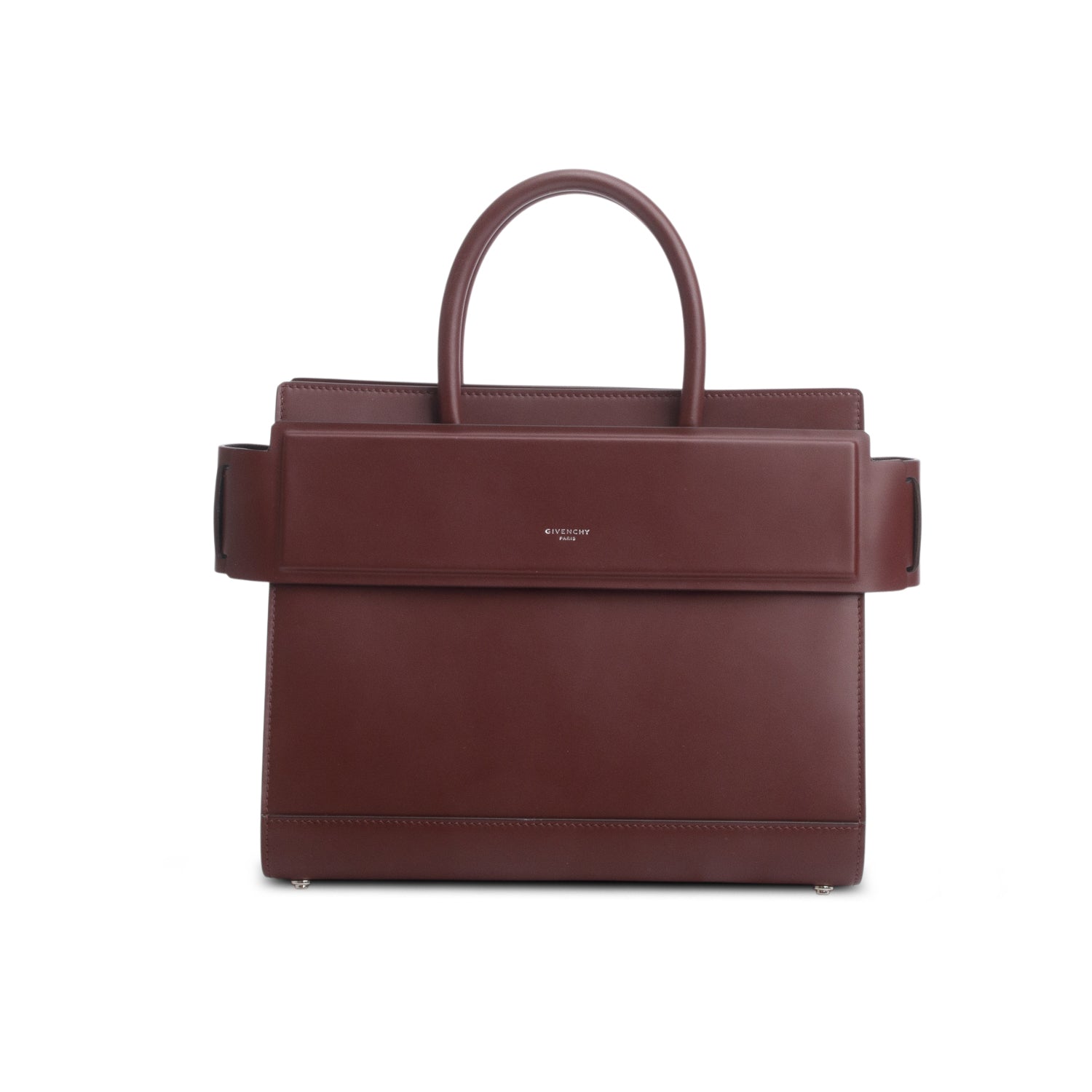 Givenchy Burgundy Small Smooth Leather Horizon Satchel w/ Strap