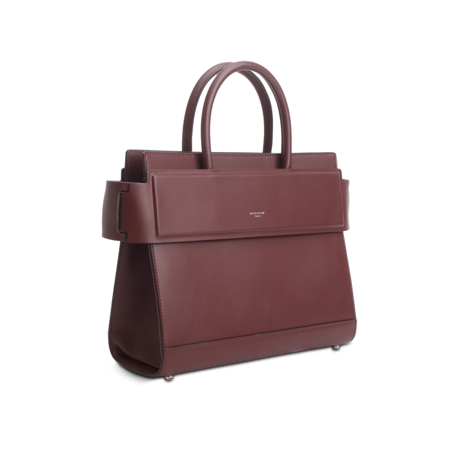 Givenchy Burgundy Small Smooth Leather Horizon Satchel w/ Strap