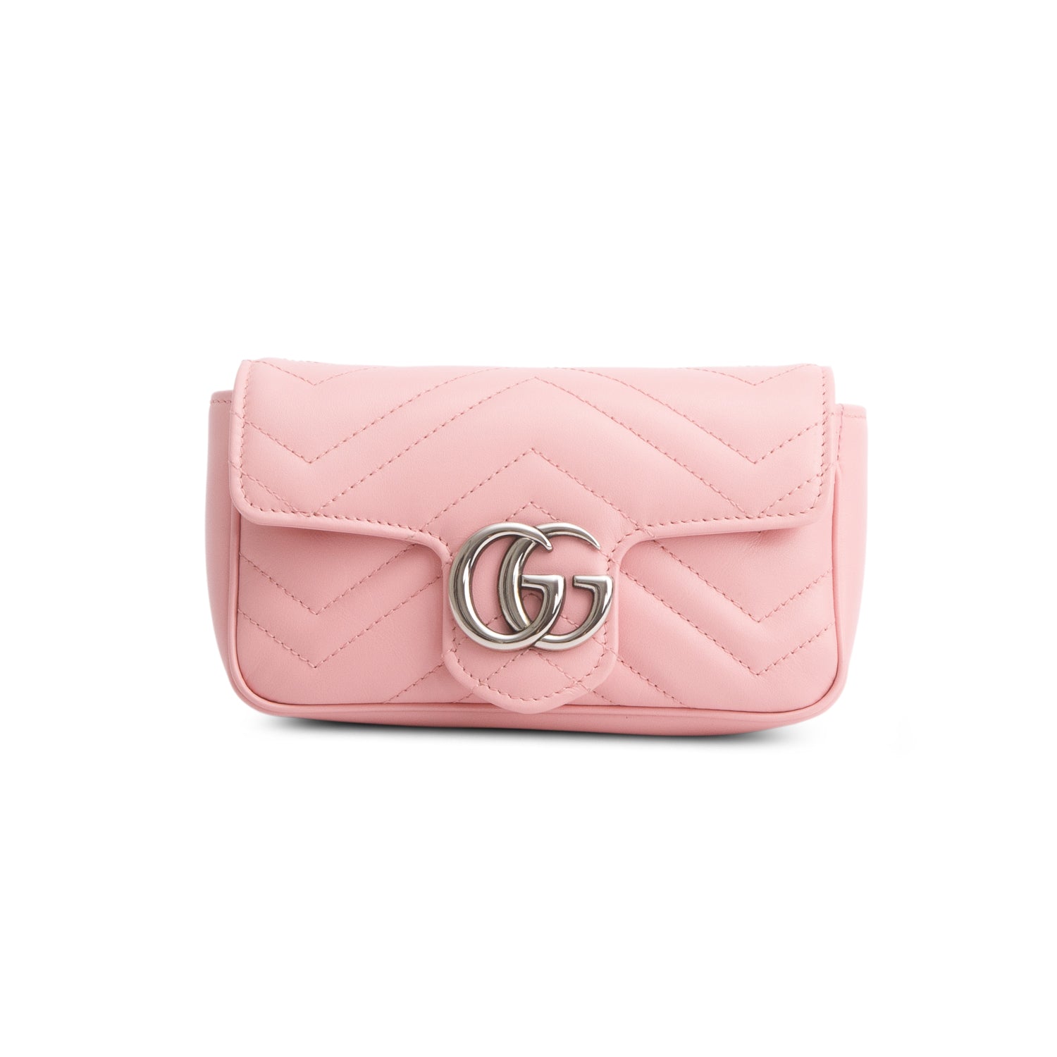 Gucci Pink GG Marmont Matelasse Leather Super Mini Bag