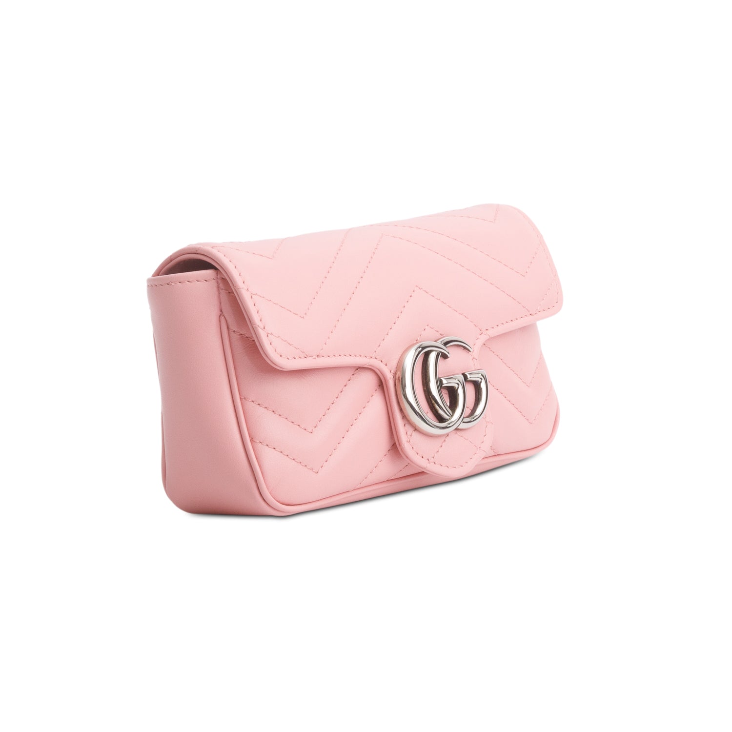 Gucci Pink GG Marmont Matelasse Leather Super Mini Bag