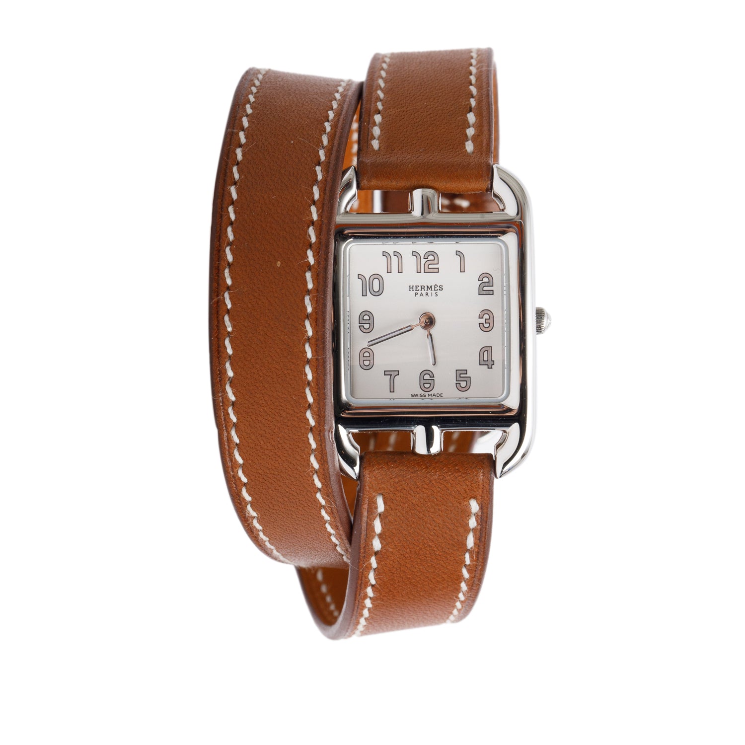 Hermes 2023 Stainless Steel Cape Cod Double Tour Watch White Dial, Small Model w/ Box & Papers