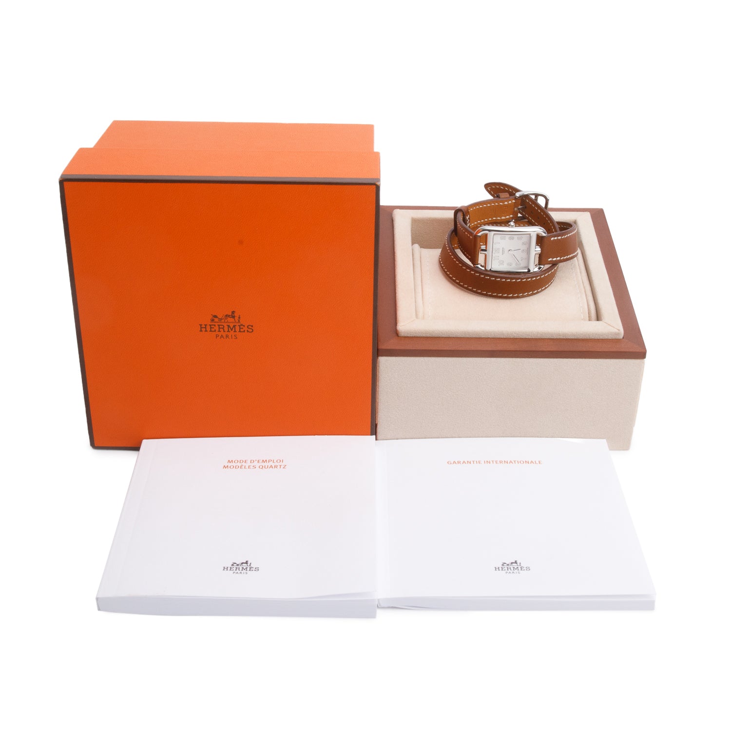 Hermes 2023 Stainless Steel Cape Cod Double Tour Watch White Dial, Small Model w/ Box & Papers