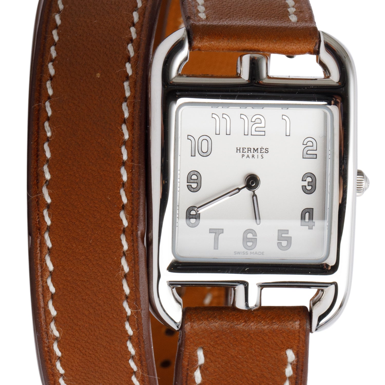 Hermes 2023 Stainless Steel Cape Cod Double Tour Watch White Dial, Small Model w/ Box & Papers