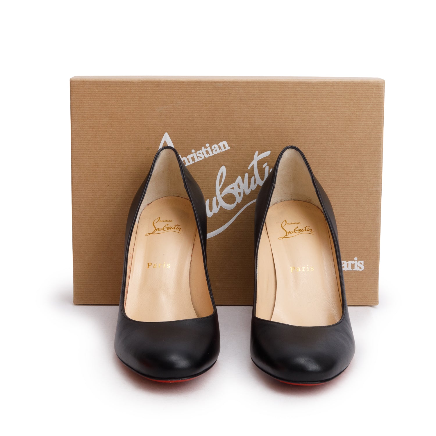 Christian Louboutin Black Nappa Leather Marimalus 85 Pump, Women's Size 40.5 w/ Box