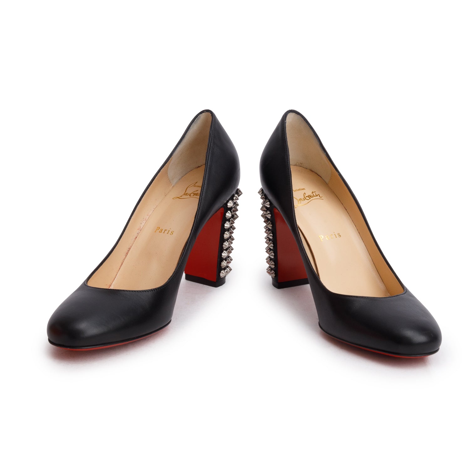 Christian Louboutin Black Nappa Leather Marimalus 85 Pump, Women's Size 40.5 w/ Box