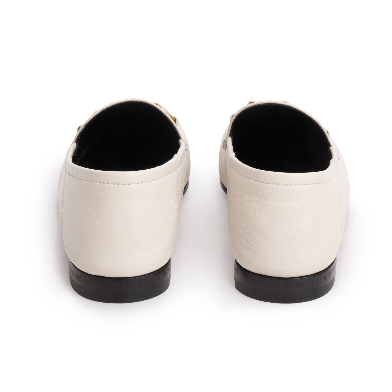 Gucci White Calfskin Brixton Horsebit Loafers, Women's Size 38.5