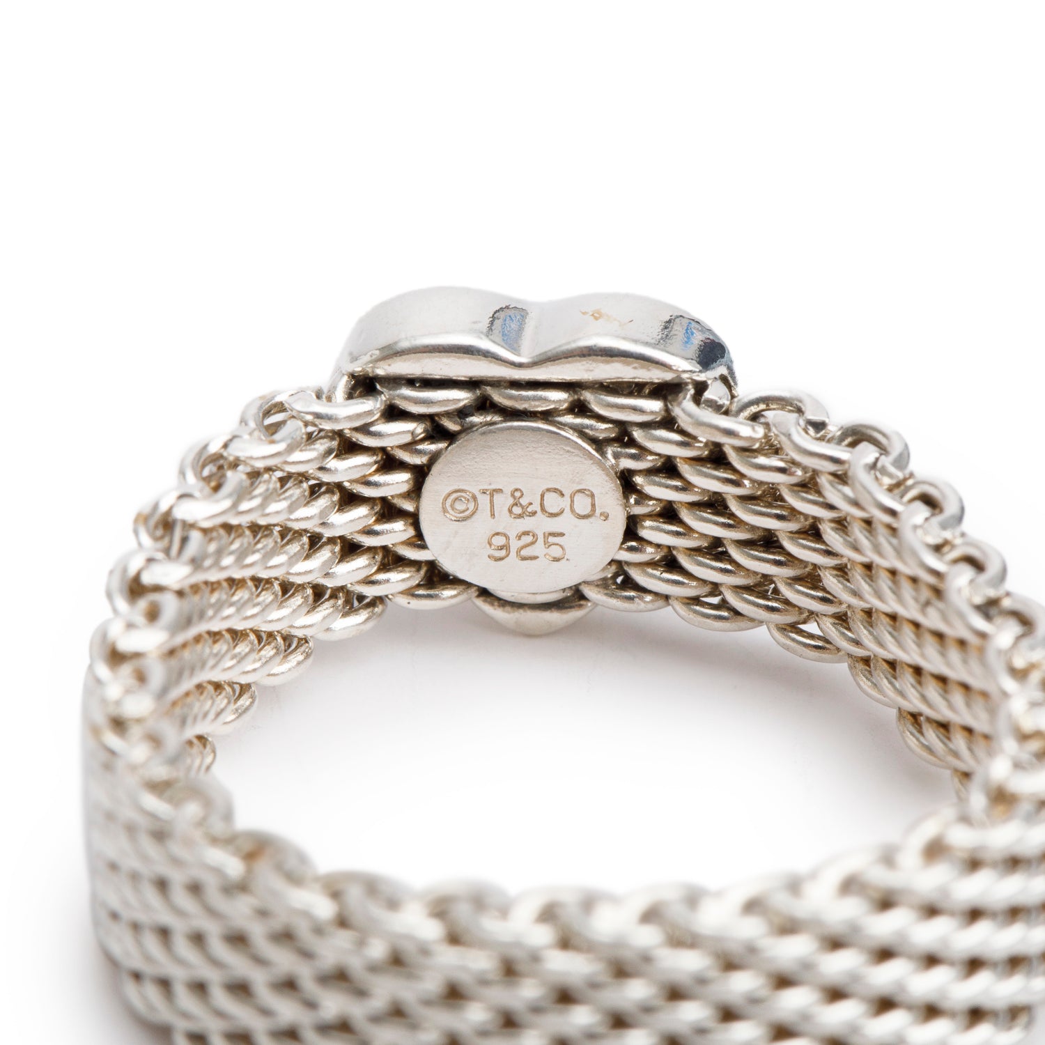 Tiffany & Co. Sterling Silver Somerset Mesh Heart Ring, Size 9