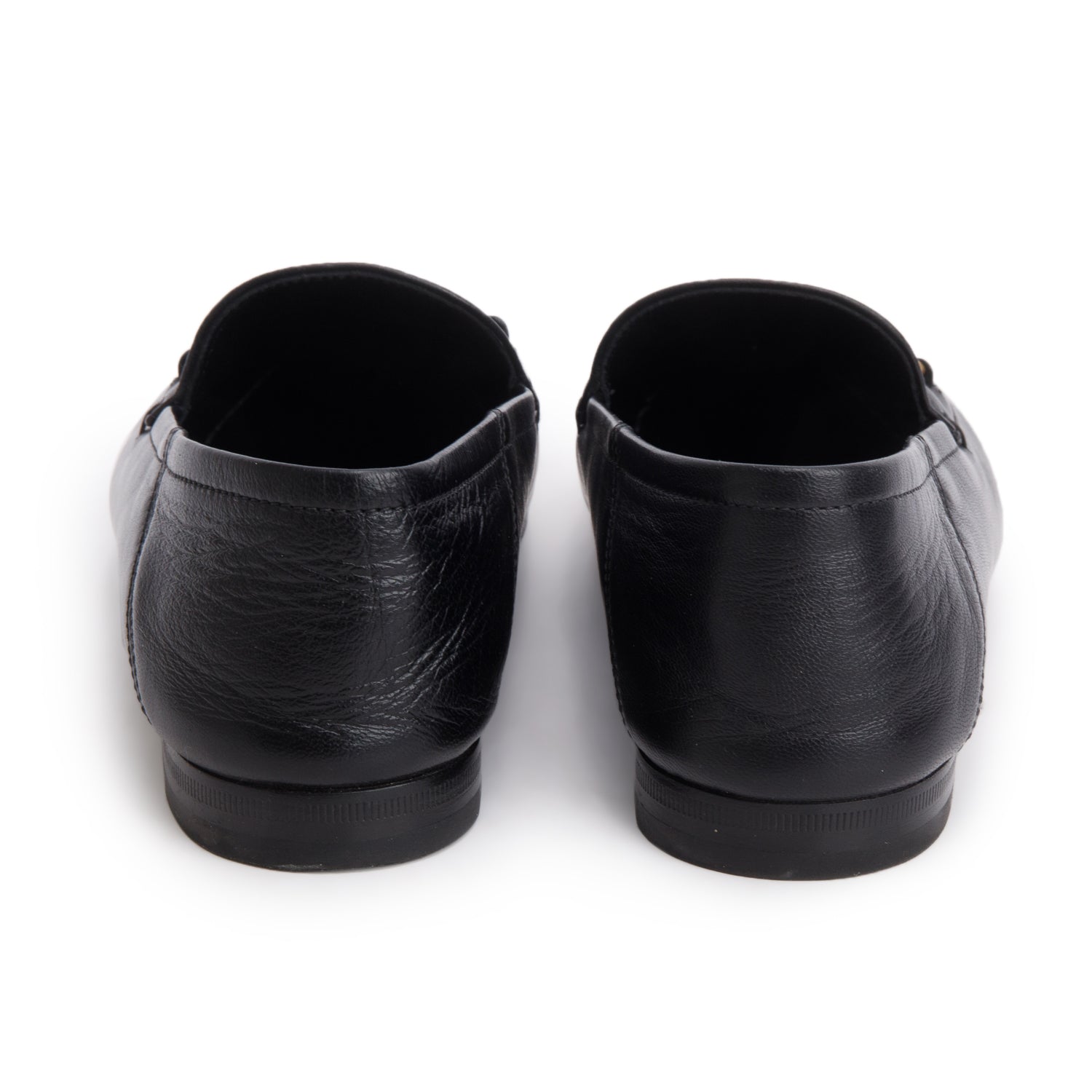 Gucci Black Calfskin Brixton Horsebit Loafers, Women's Size 38.5