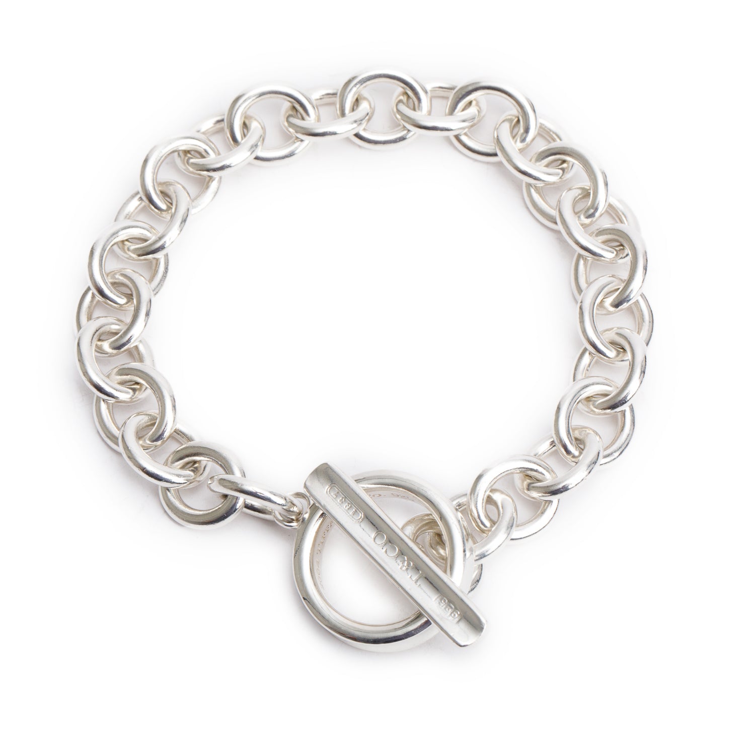 Tiffany & Co. Vintage Sterling Silver 1837 Chain Toggle Bracelet