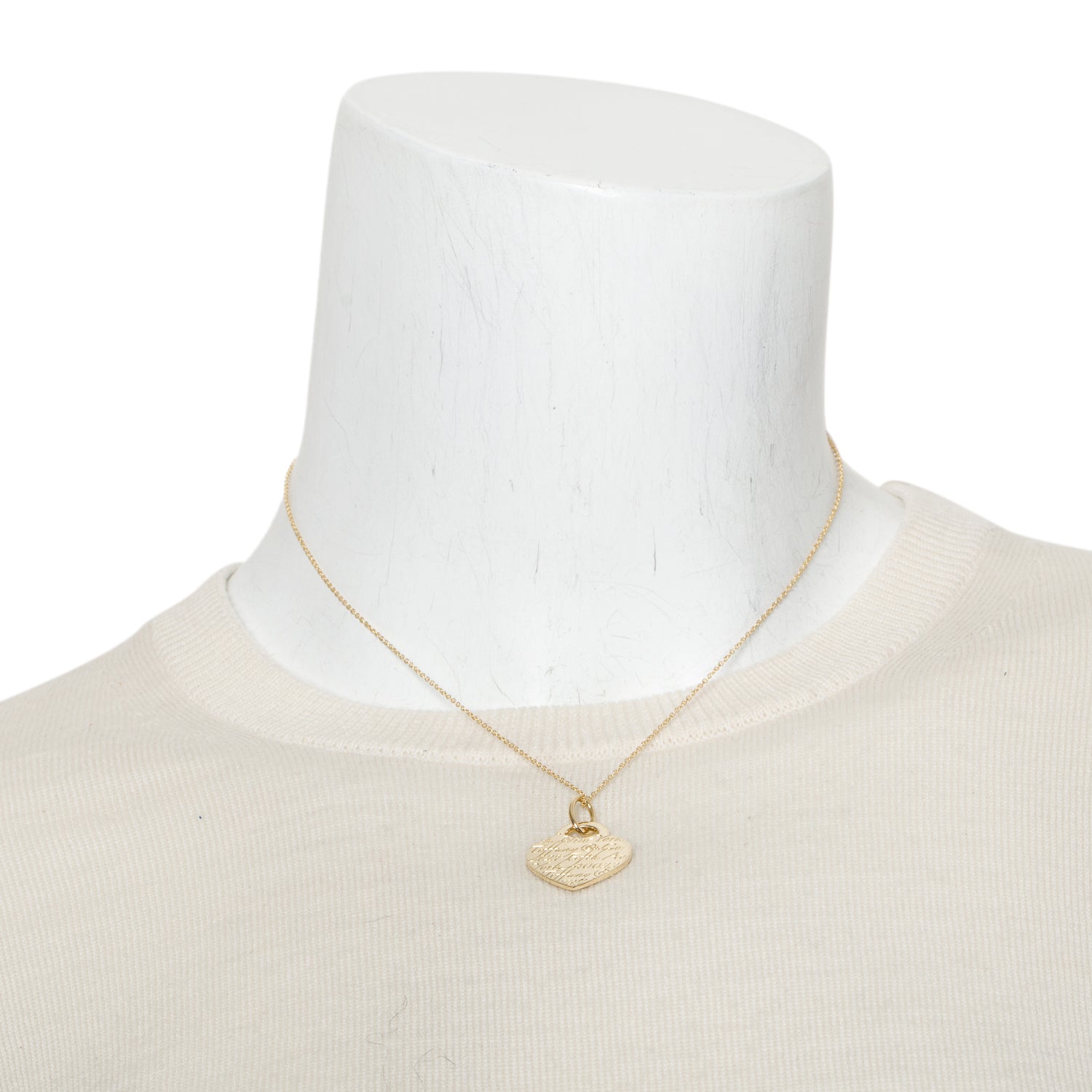 Tiffany & Co. 18k Yellow Gold Notes Medium Heart Tag Pendant Necklace w/ Box