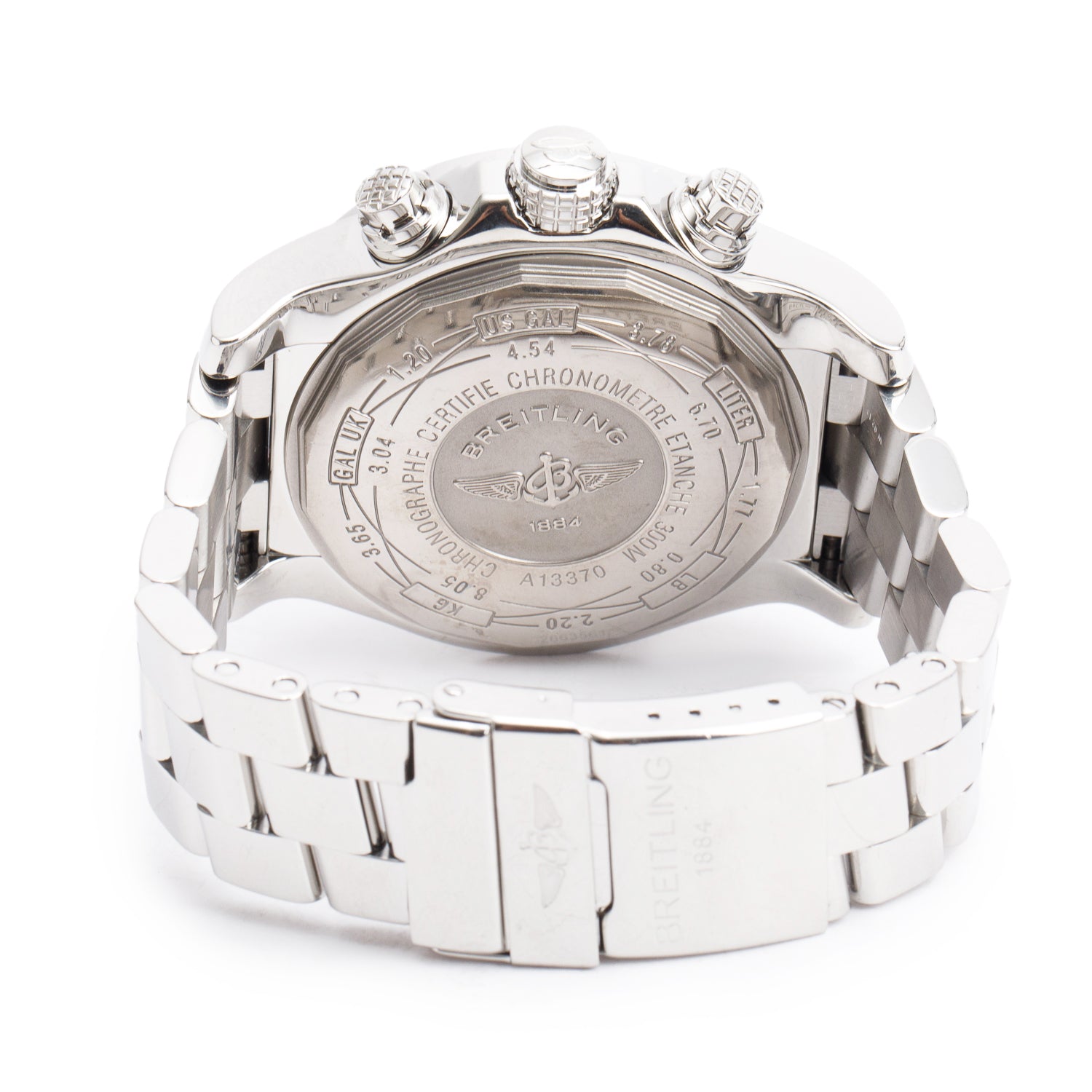 Breitling Stainless Steel Super Avenger 48 MM Automatic Chronograph Watch White Dial A13370 w/ Box & Papers