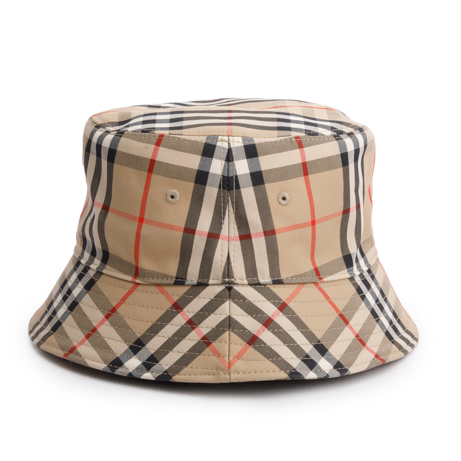 Burberry Beige Technical Cotton Vintage Check Bucket Hat, Size M