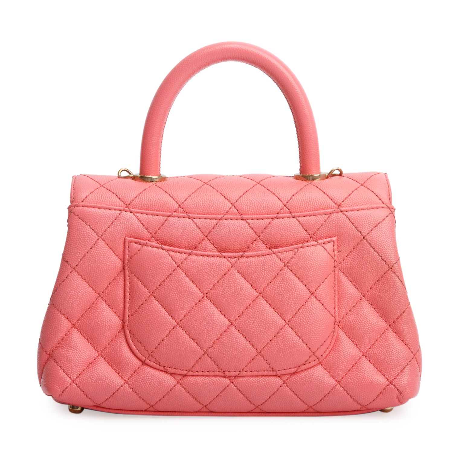 Chanel Pink Caviar Quilted Mini Coco Handle Flap w/ Box & Strap