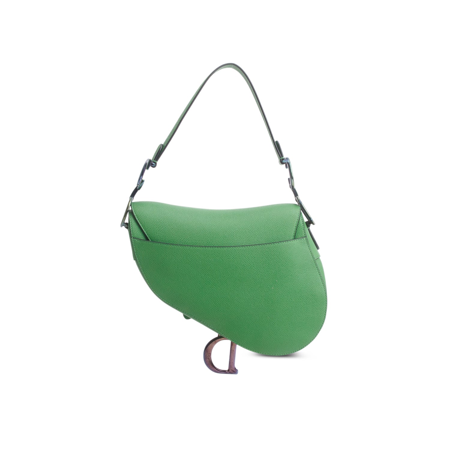 Christian Dior 2021 Green Grained Calfskin Saddle Bag