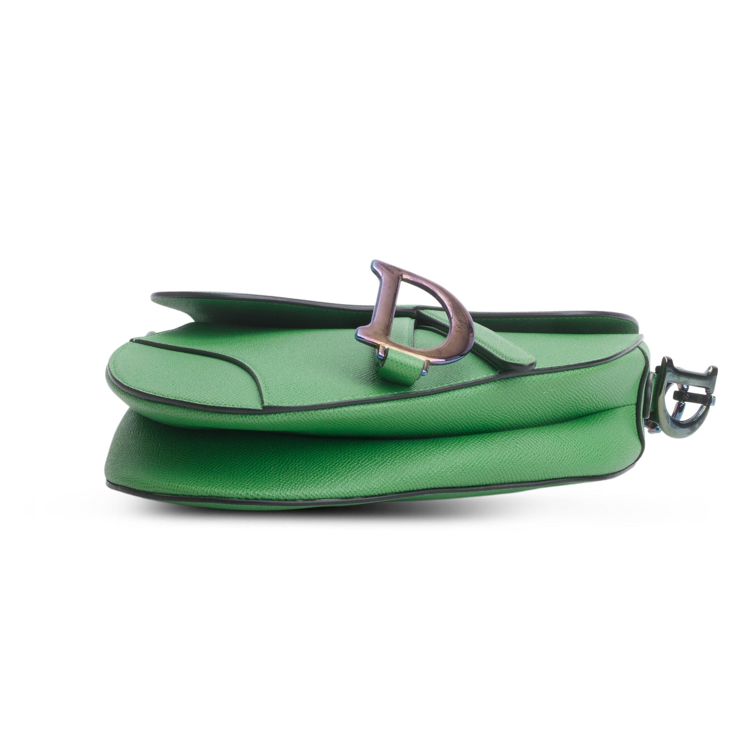 Christian Dior 2021 Green Grained Calfskin Saddle Bag