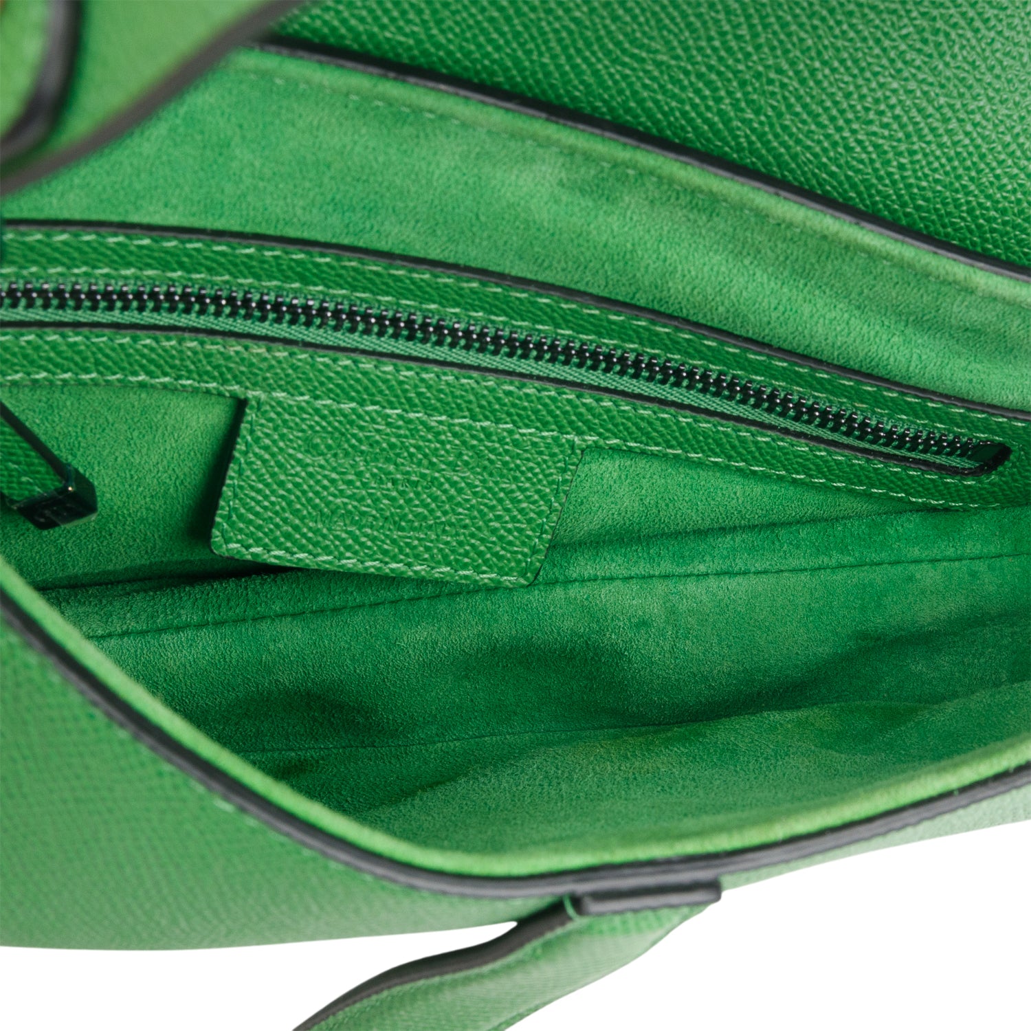 Christian Dior 2021 Green Grained Calfskin Saddle Bag